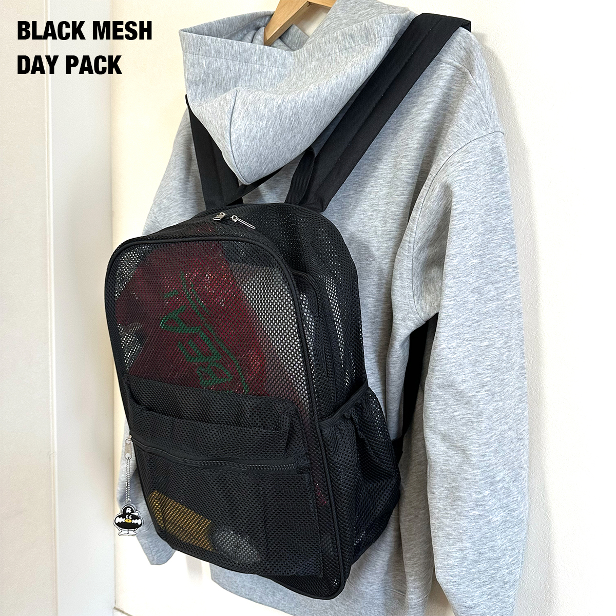 ブラック メッシュ デイパック 20L DAY PACK リュック デイバッグ
