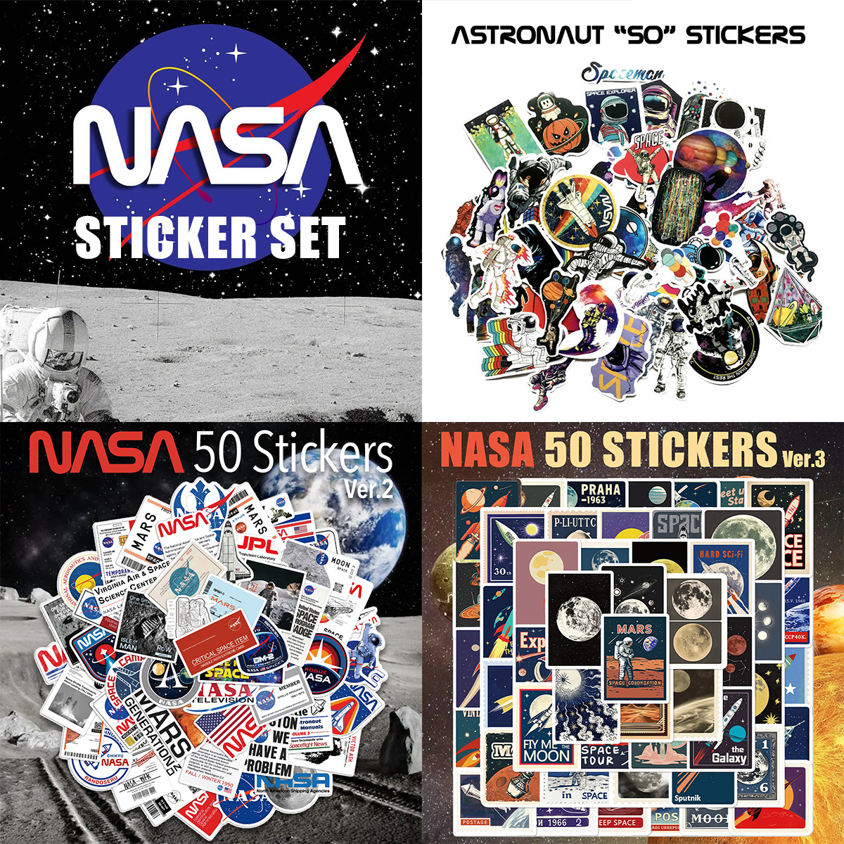 NASA グラフィック ステッカー 50枚セット PVC 防水 シール ナサ NASA グラフィック ステッカー 50枚セット PVC 防水 シール ナサ