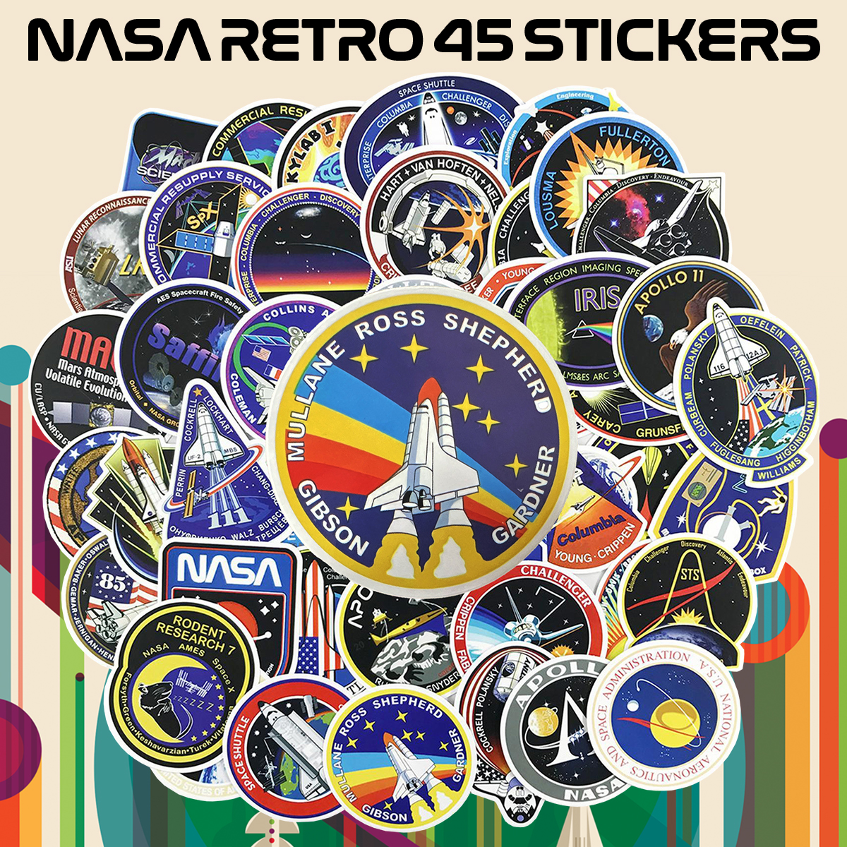 ウィクロス　フルアートステッカー　約500枚セット NASA グラフィック ステッカー 50枚セット PVC 防水 シール ナサ 宇宙