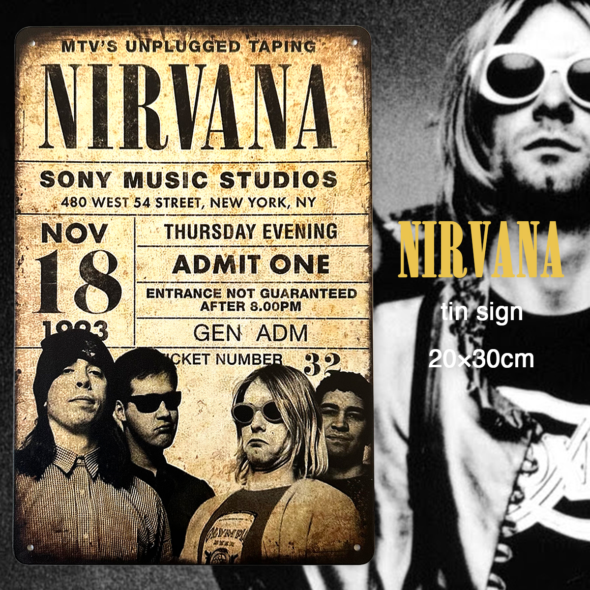 防水ステッカー ロック ニルヴァーナ NIRVANA カートコバーン 1994年