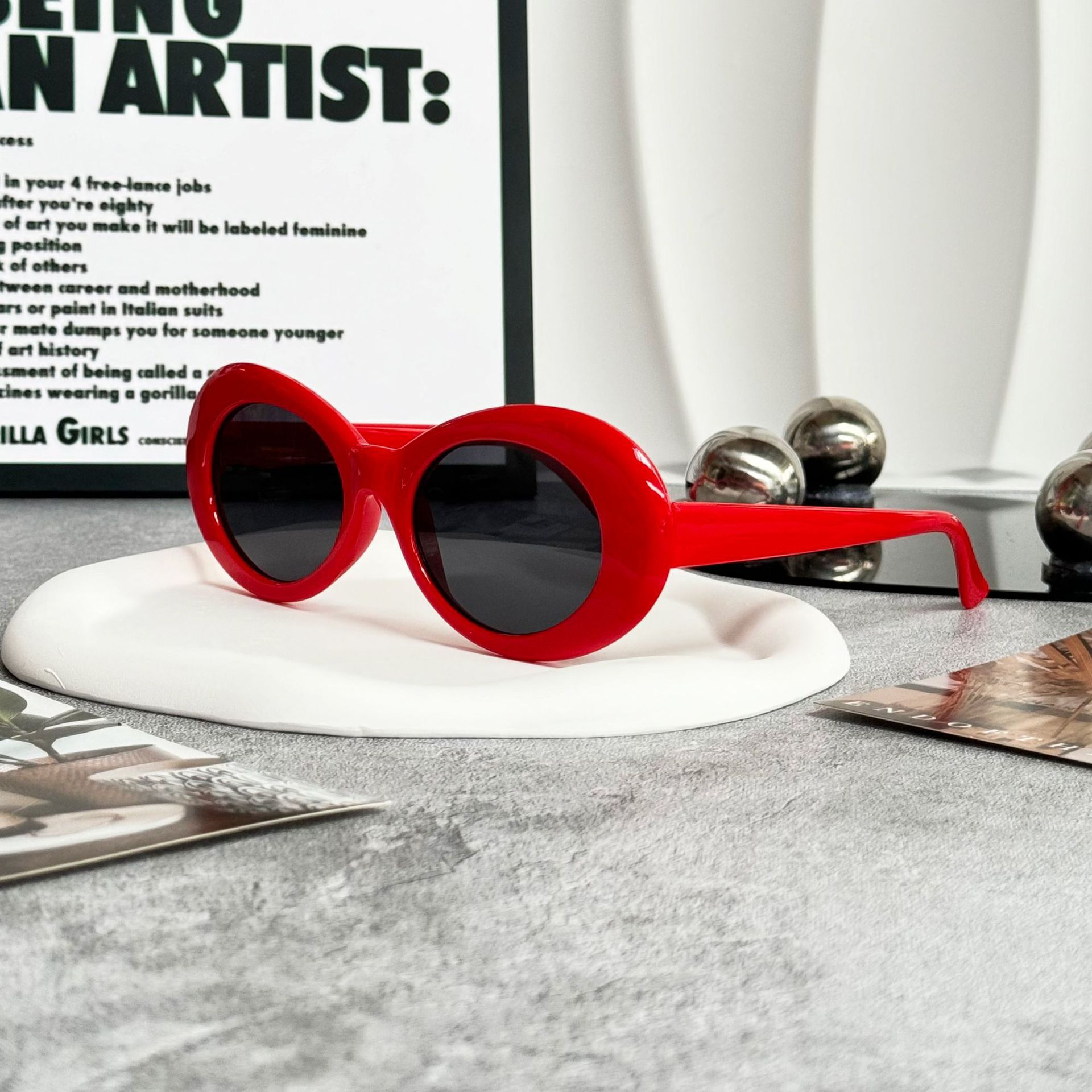 オーバルサングラス_red2"