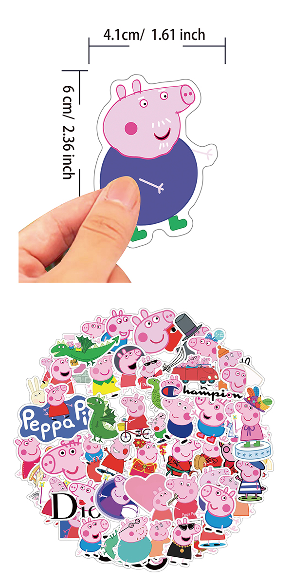ペッパピッグ ステッカー 51枚セット PVC 防水 シール 大量 Peppa Pig 