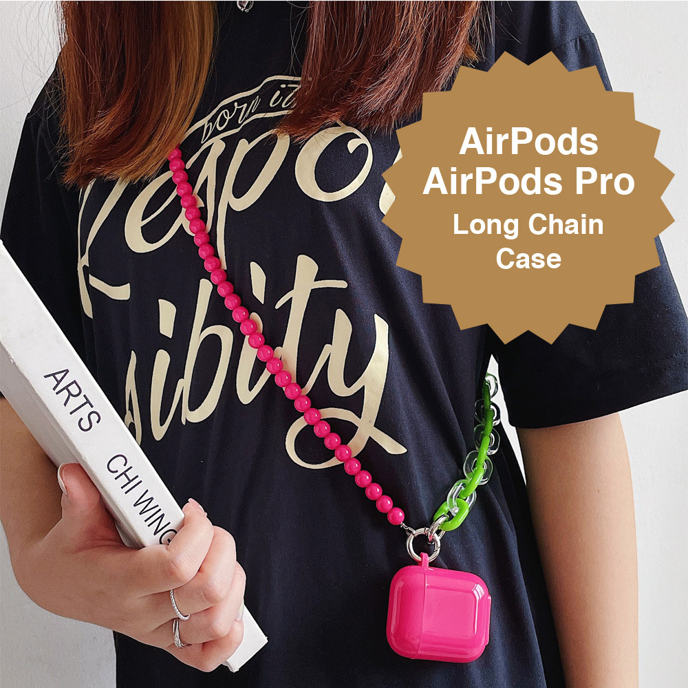 ピンクチェーン AirPods AirPods Pro ケース エアポッズ プロ ロング