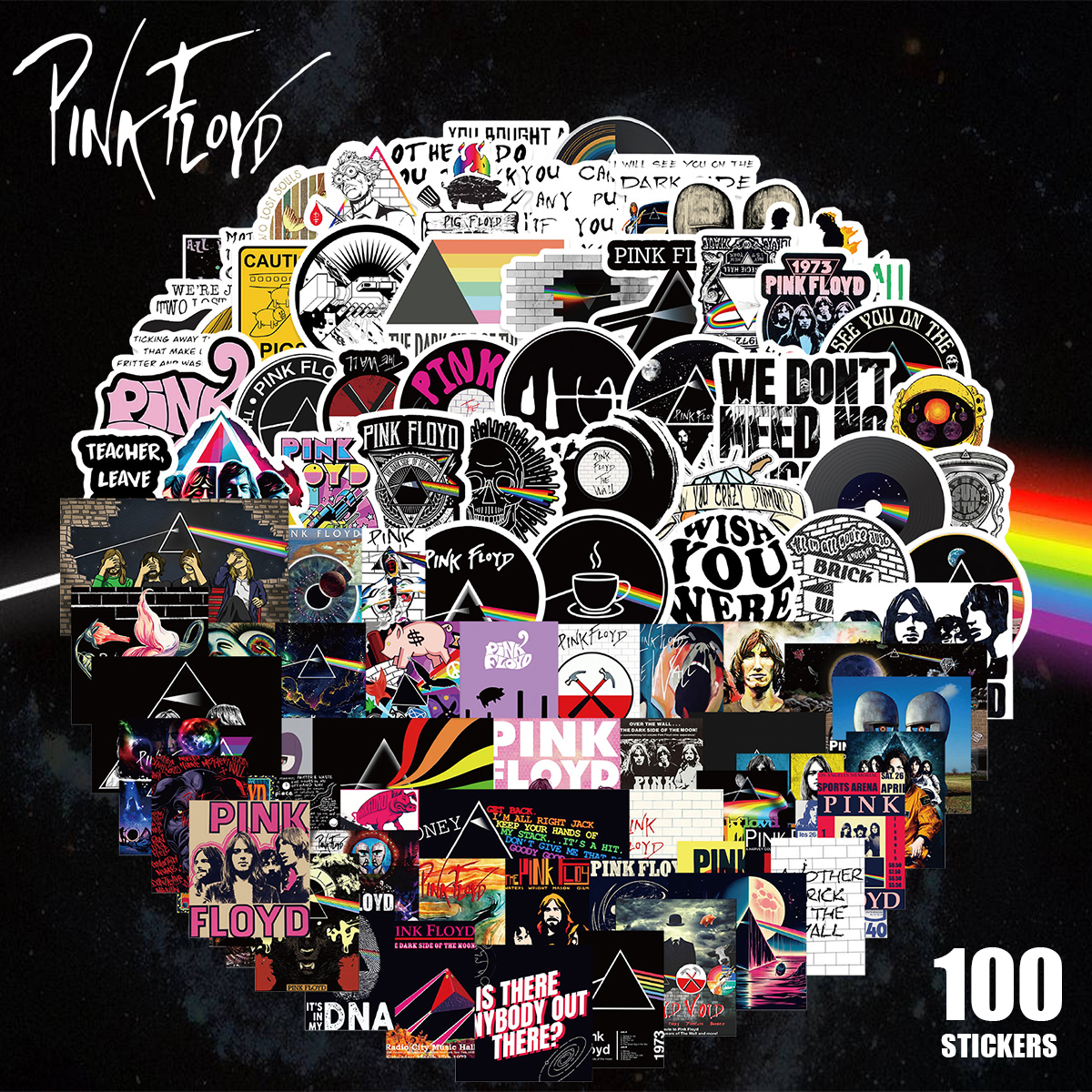 Pink Floyd ピンク・フロイド ステッカー 100枚セット PVC 防水 シール