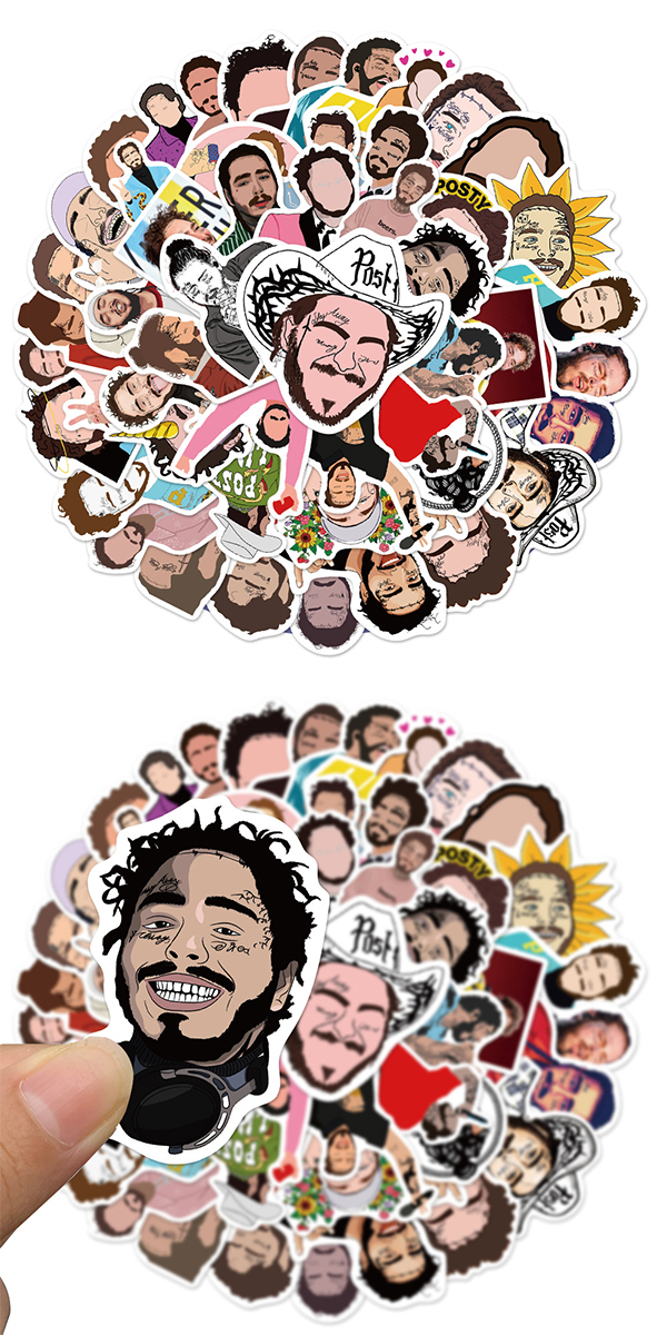 Post Malone ステッカー 50枚セット PVC 防水 シール ポストマローン