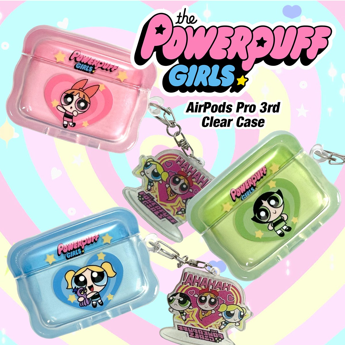 パワーパフガールズ AirPods Pro 第3世代 ケース チャーム付き The