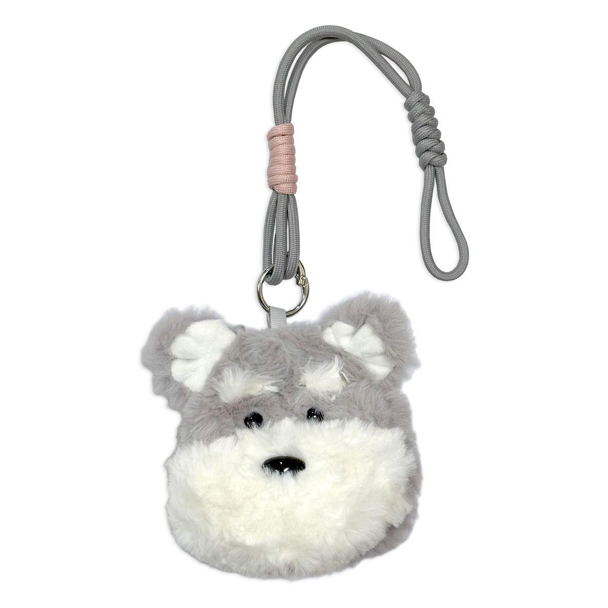 パピー フェイス型 ミニポーチ ストラップ マジックテープ付き ドッグ いぬ イヌ 犬 コインケース 小物入れ 小銭入れ キーホルダー ペット グッズ