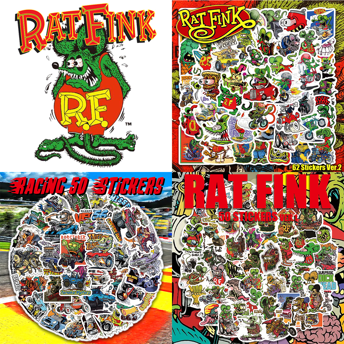 ラットフィンク ステッカー 62枚セット PVC 防水 シール Rat Fink