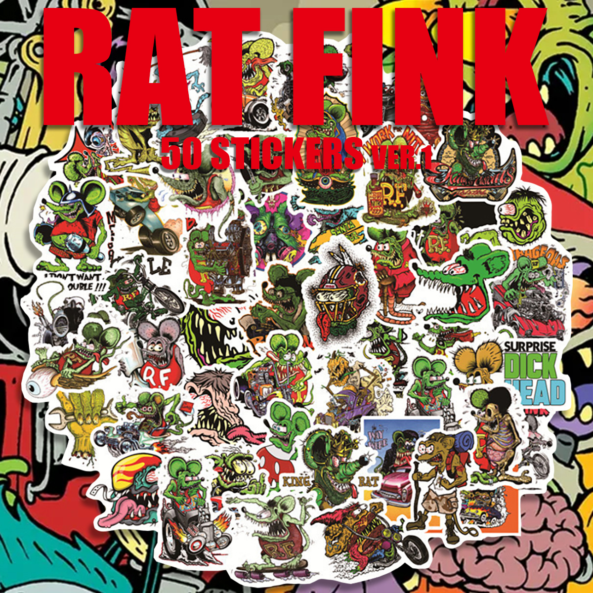 ラットフィンク ステッカー 62枚セット PVC 防水 シール Rat Fink