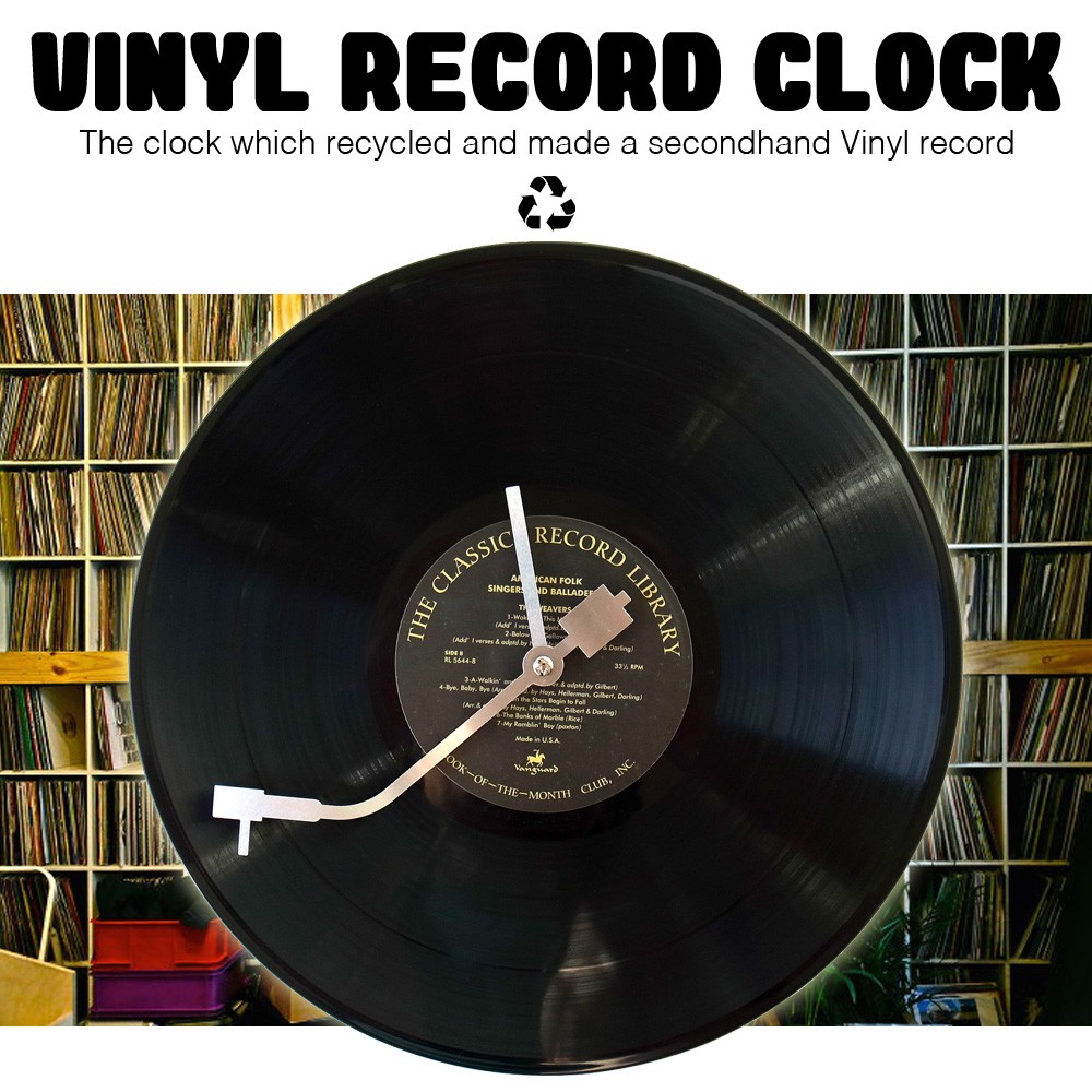アナログ レコード Vinyl 時計 12インチ LP リサイクル 壁掛け時計