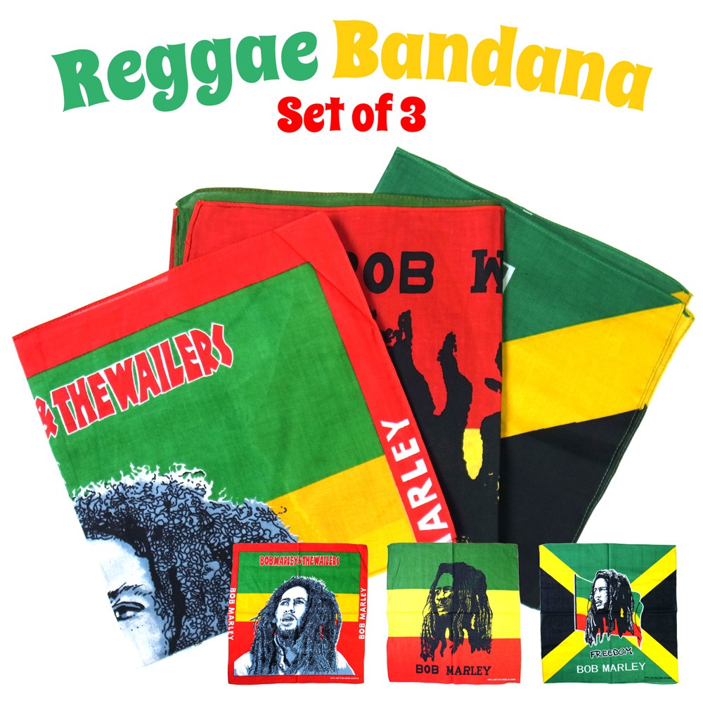 レゲエ バンダナ 3枚セット 56×56cm コットン100% ハンカチ 笑顔 Reggae ボブマーリー  :reggae-bandana-01:LUPO - 通販 - Yahoo!ショッピング