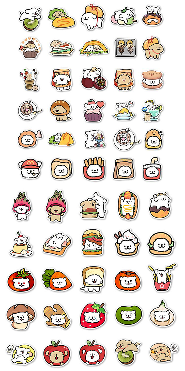 レトリバーとマルチーズ ステッカー2
