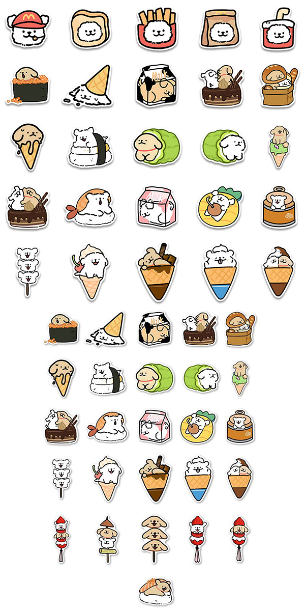 レトリバーとマルチーズ ステッカー3