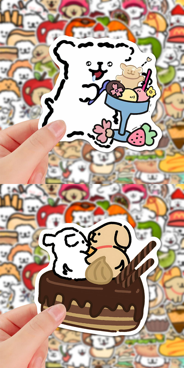 レトリバーとマルチーズ ステッカー5