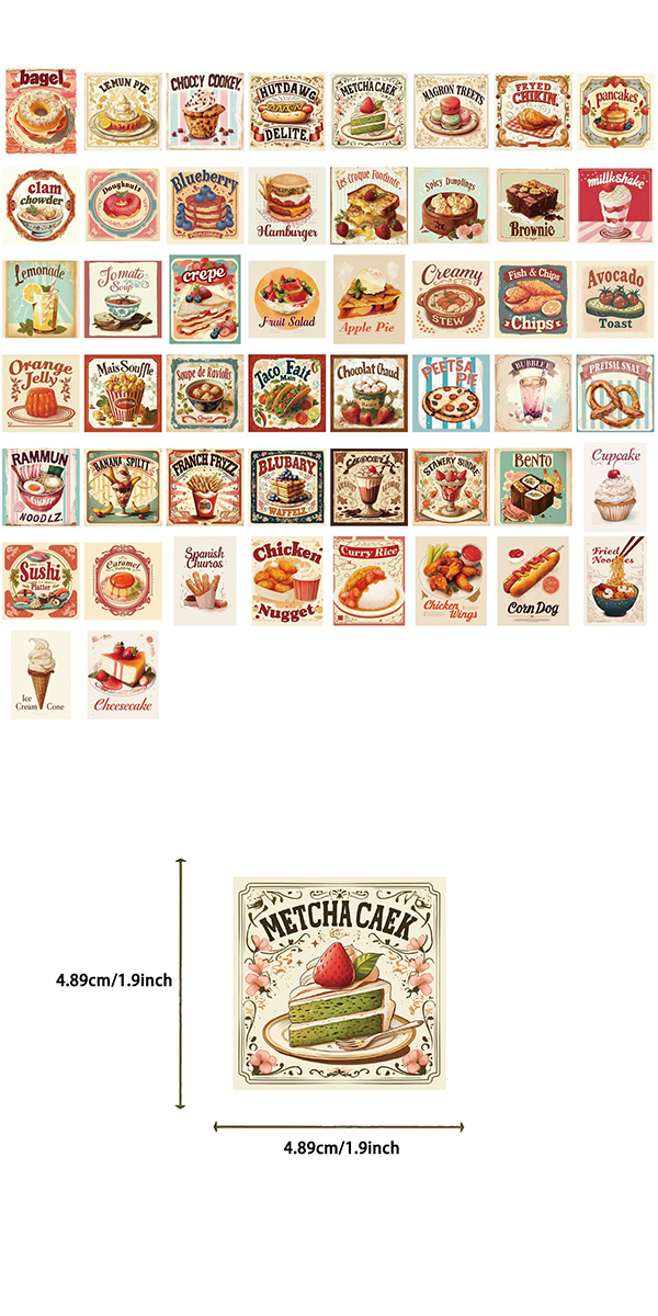  レトロ スイーツ ステッカー2