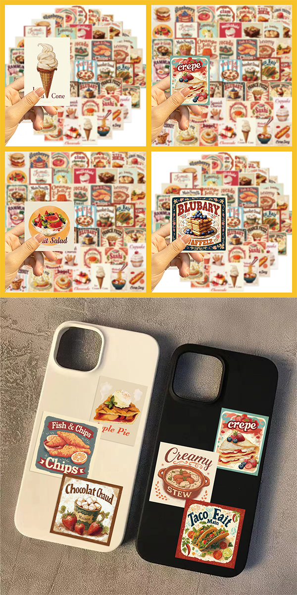  レトロ スイーツ ステッカー3