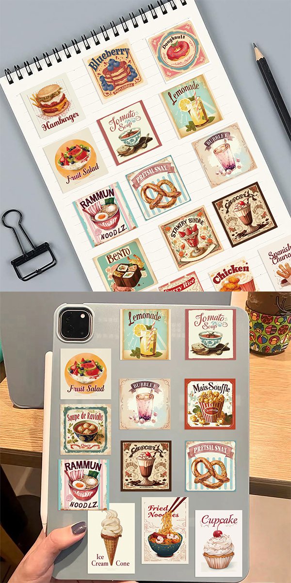  レトロ スイーツ ステッカー4