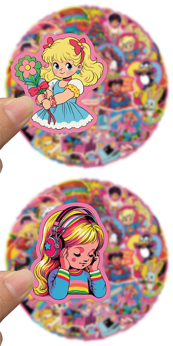  レトロ ポップイラスト ステッカー3