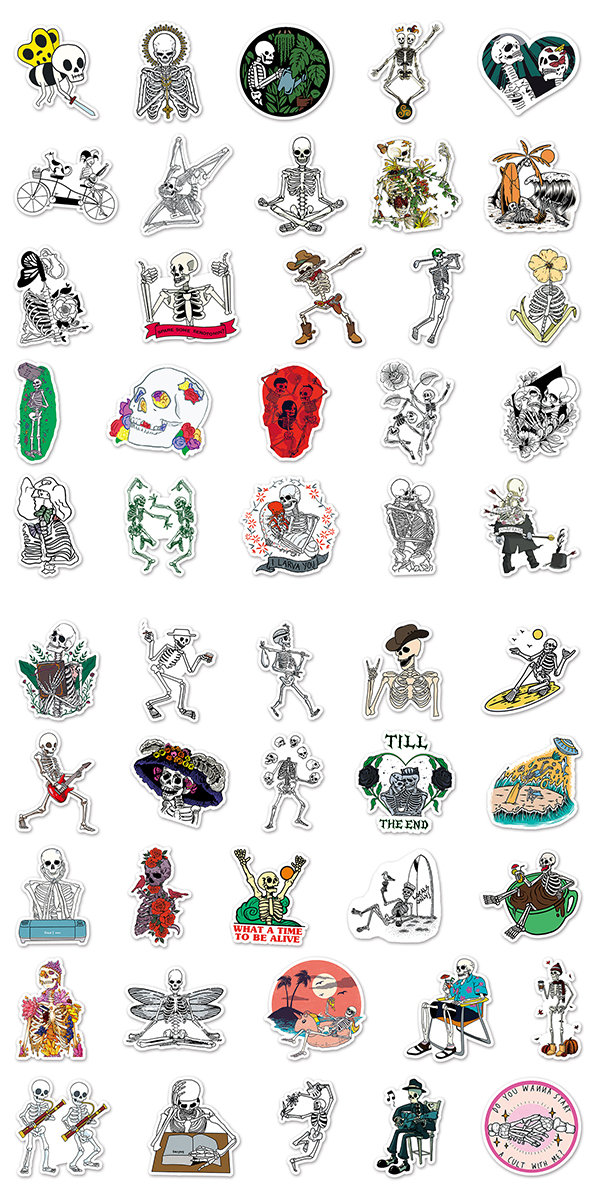  ガイコツ ステッカー2