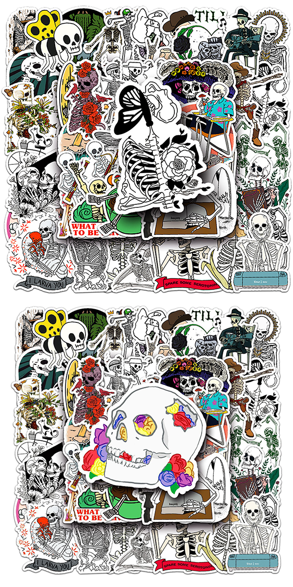  ガイコツ ステッカー3