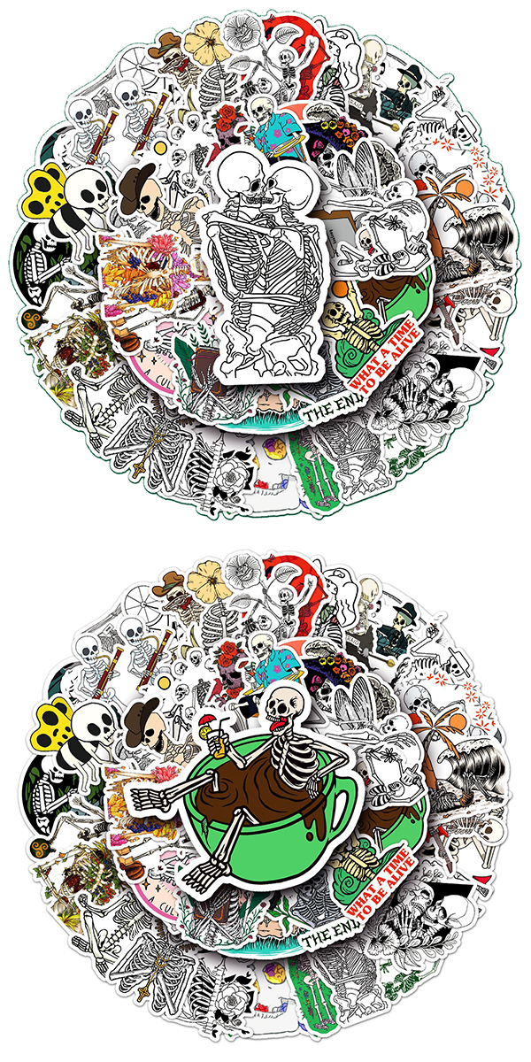  ガイコツ ステッカー4