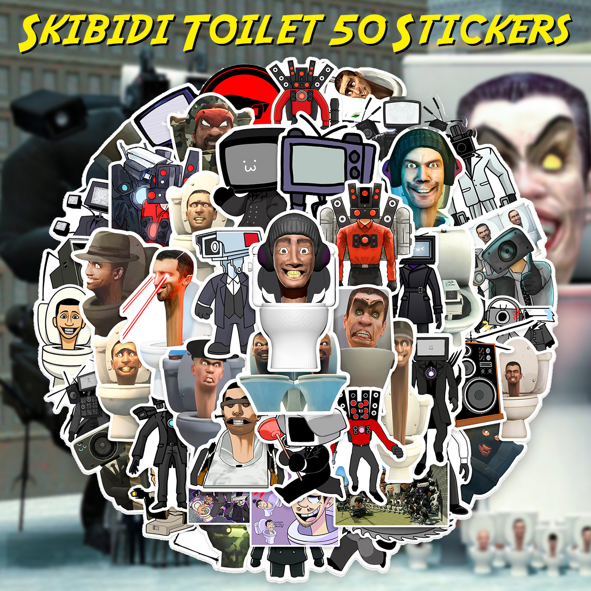 Skibidi Toilet スキビディトイレ ステッカー 50枚セット PVC 防水 シール 大量 ホラー CGアニメ FPS ゲーム 映画 アニメ  youtube : toilet-st50-01 : LUPO - 通販 - Yahoo!ショッピング