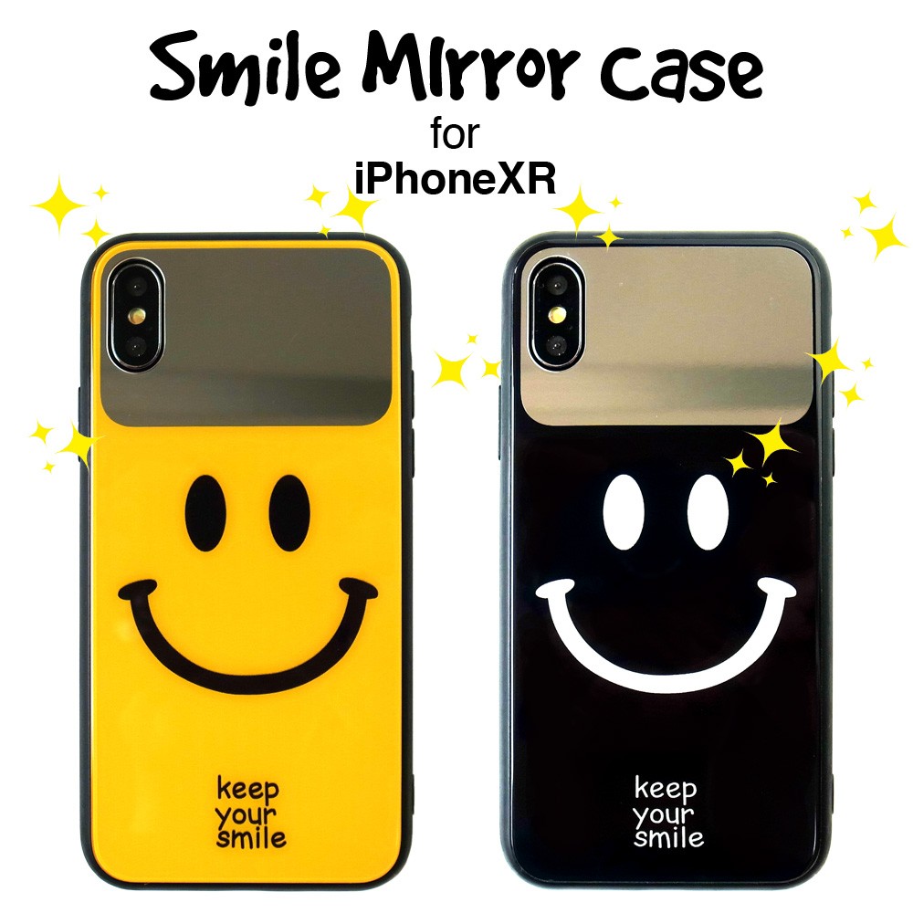 Sale 鏡付き スマイル Iphonexr ケース 液晶フィルム付き アイフォンケース カバー 鏡面 ピースマーク スマイリー Smile Mirror Ixr 01 Lupo 通販 Yahoo ショッピング