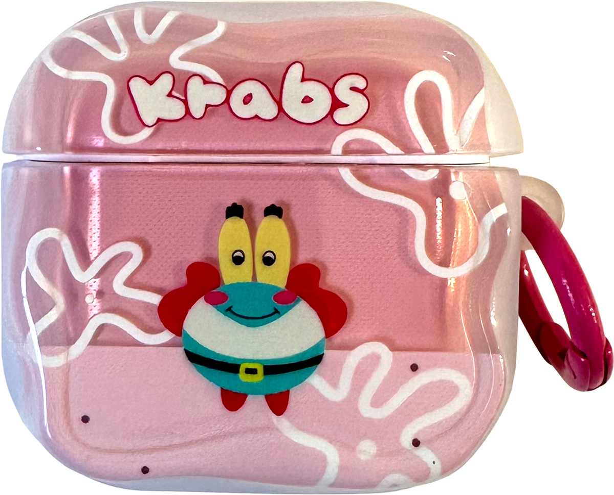 スポンジボブ AirPods 第4世代 クリア ケース カラビナ付き ボックス型