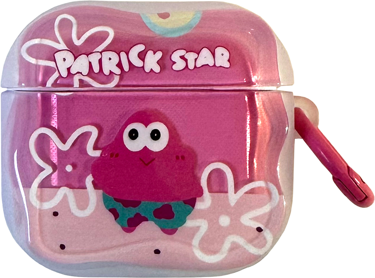 スポンジボブ AirPods 第4世代 クリア ケース カラビナ付き ボックス型