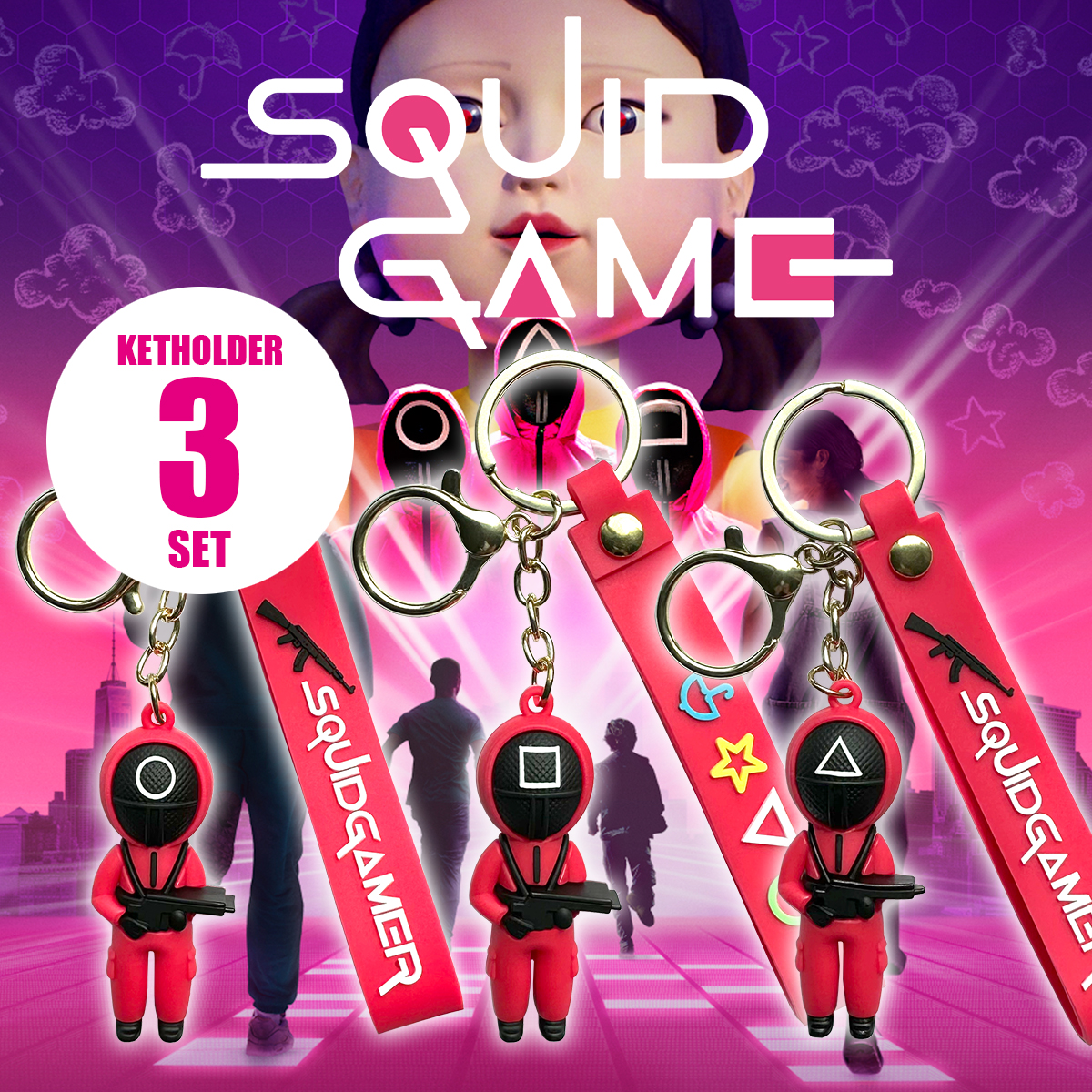 Amazon.co.jp: イカゲーム キーホルダー マスコット : ファッション