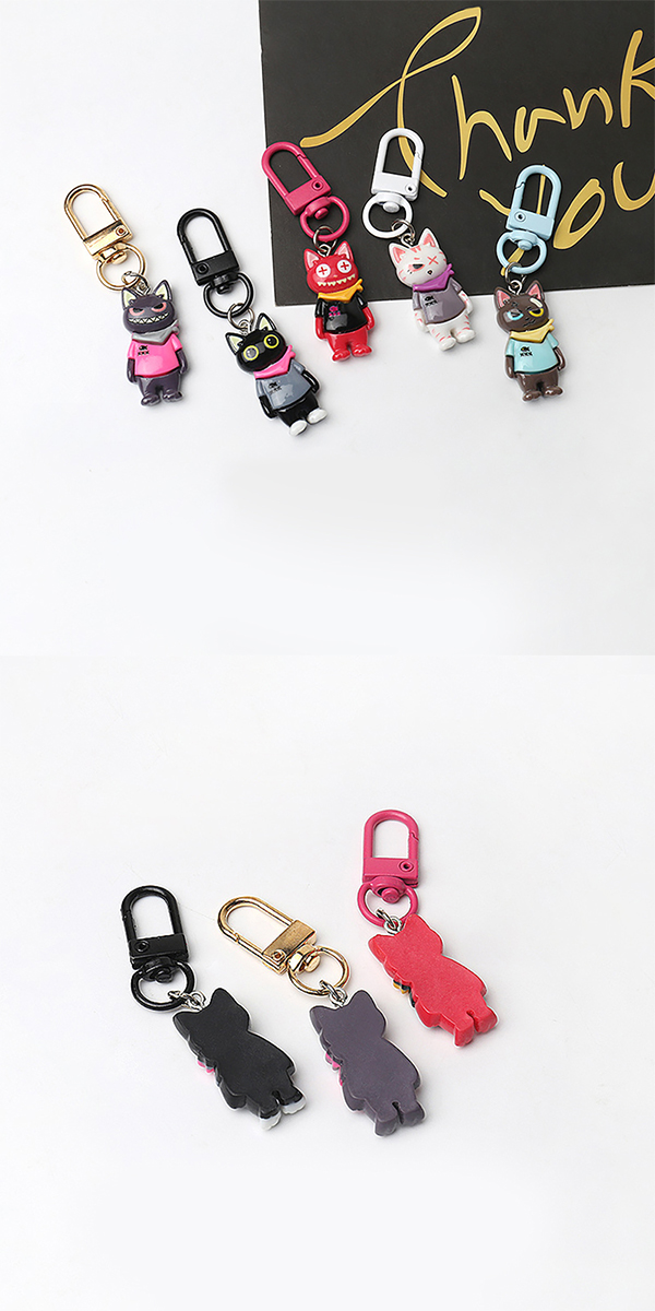 ストリート キャット ミニ キーホルダー 5種セット ねこ 猫 ネコ T