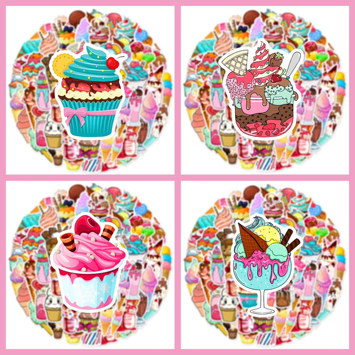  レトロ スイーツ ステッカー3