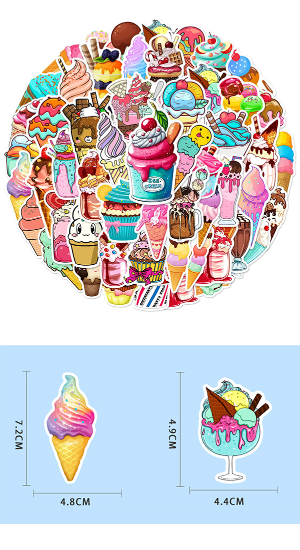  レトロ スイーツ ステッカー4