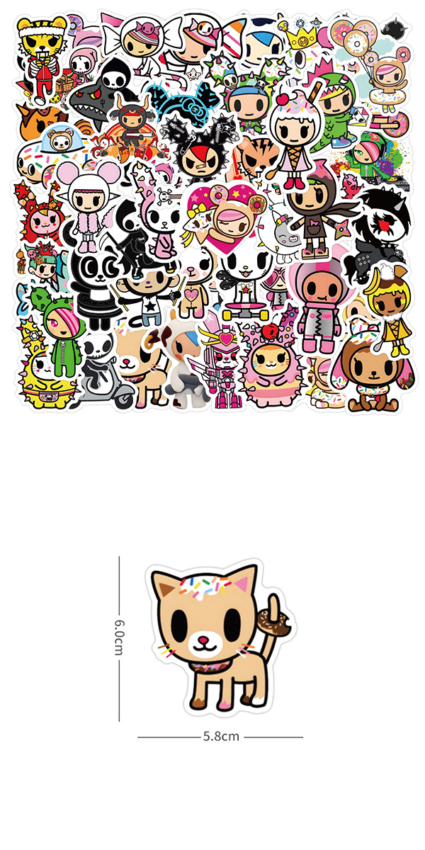 tokidoki ステッカー 50枚セット PVC 防水 シール トキドキ ポップ