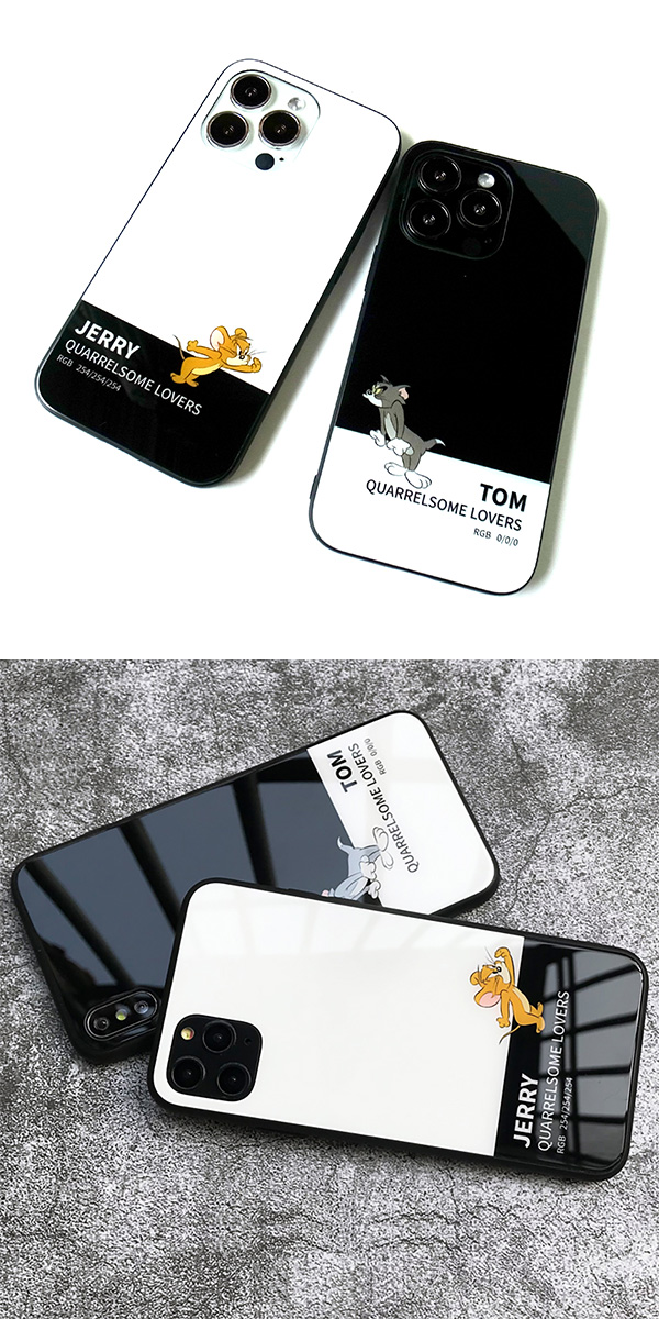 SALE トムとジェリー 白黒 iPhone14 iPhone13 ケース Pro miniに