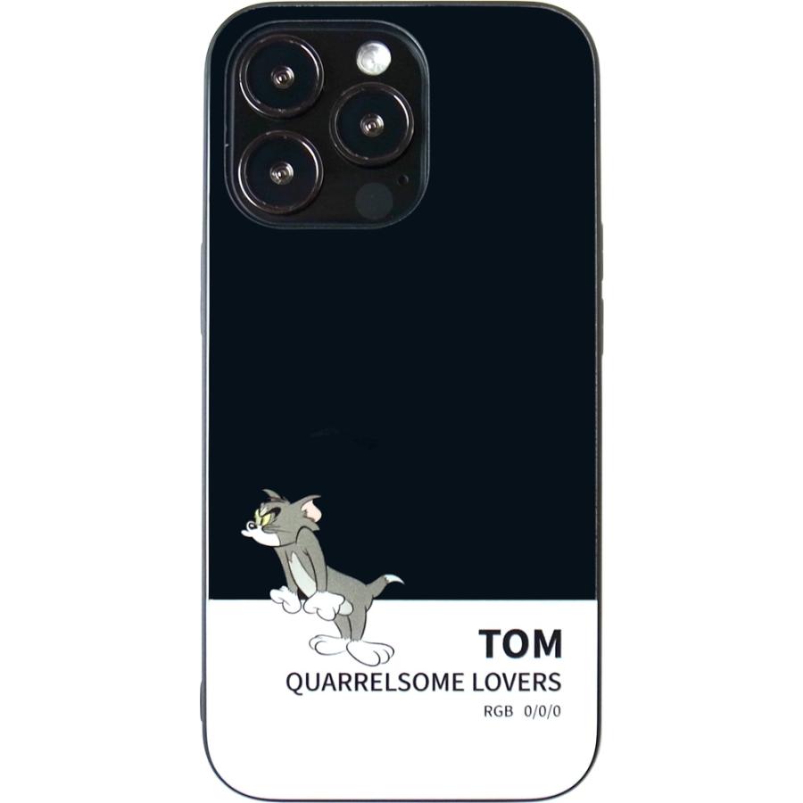 トムとジェリー 白黒 iPhone14 iPhone13 ケース Pro miniにも対応 アイフォンケース カバー 液晶保護フィルム付き｜lupo｜02