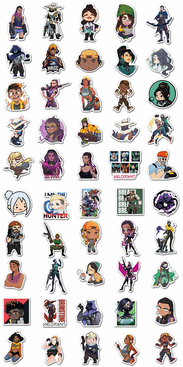 VALORANT ステッカー 50枚セット PVC 防水 シール ヴァロラント