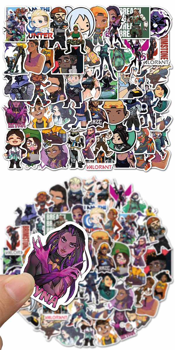 VALORANT ステッカー 50枚セット PVC 防水 シール ヴァロラント