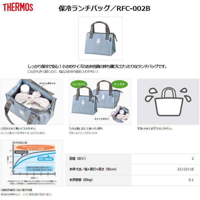 サーモス 保冷ランチバッグ RFC-002B LB ライトブルー [2L/THERMOS] :4562344383721:Lush Life - 通販  - Yahoo!ショッピング