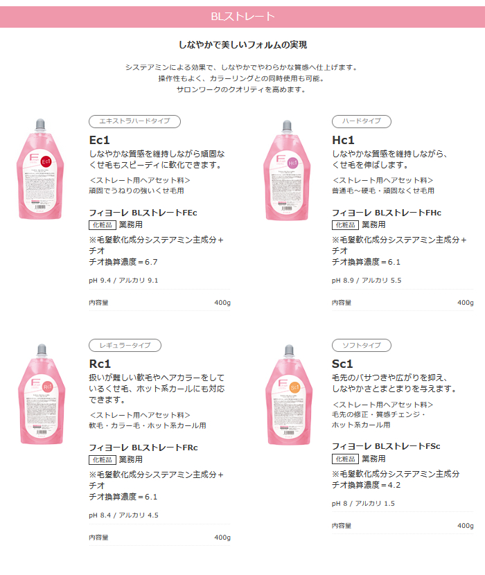 フィヨーレ　BLストレート まとめ売り12本　新品未使用 FIOLE フィヨーレ BLストレート FSc 400ml ソフトタイプ [FIOLE
