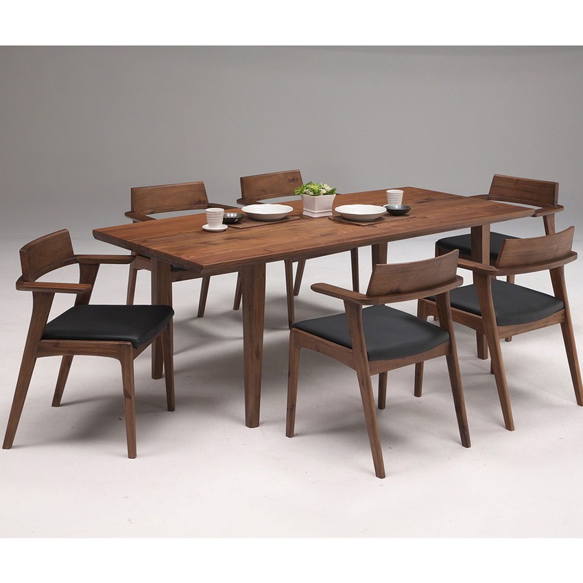 ダイニングテーブルセット 6人 7点セット ウォールナット 無垢材 突板 モダン 北欧 ダイニングセット 6人掛け アッシュ ナチュラル おしゃれ 高級 190cm Lushroom 通販 Yahoo ショッピング