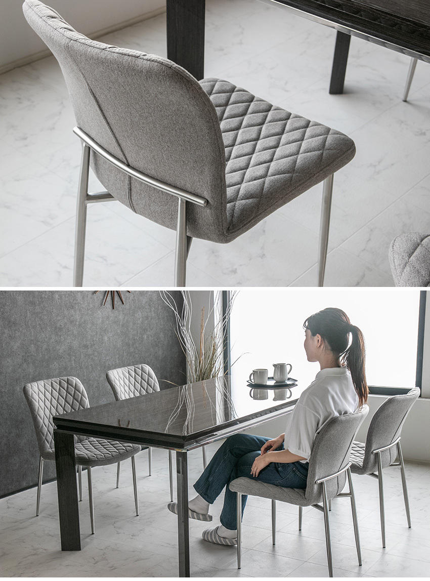 IKEA グレー ファブリック ダイニングチェア 2脚セット ダイニングチェア 2脚セット カンティレバーチェア グレー レザー