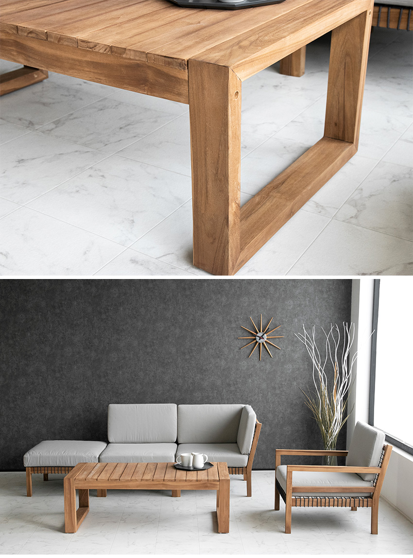 ガーデンテーブル チーク 無垢材 テーブル 机 天然木 テラス ガーデン 