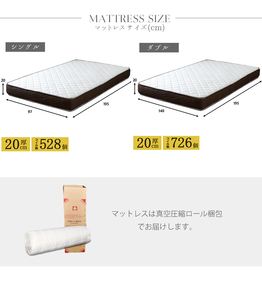 ベッド マットレス付き ダブル マットレスセット ファブリックベッド