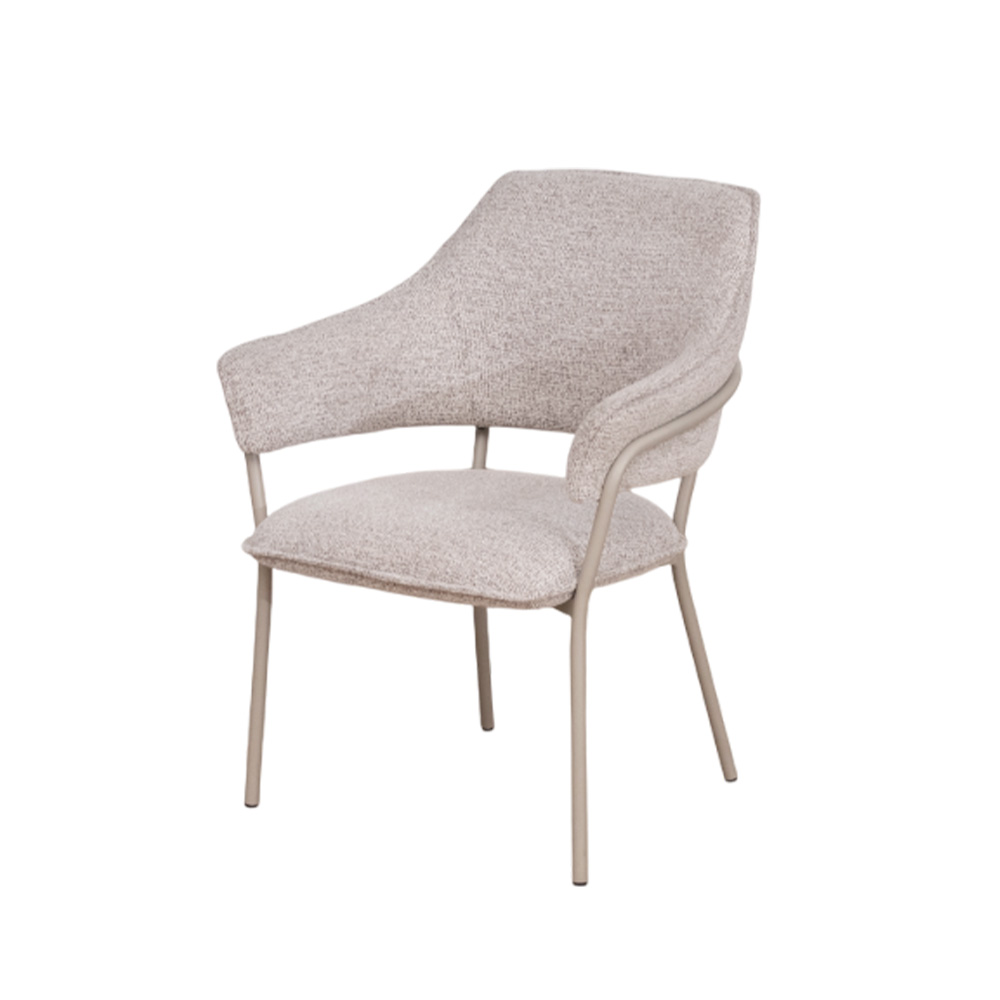 ダイニングチェア ファブリック アイアン ライト ダーク アイボリー