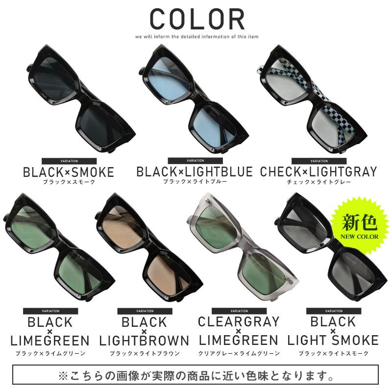 サングラス メンズ スクエア グラサン UVカット 紫外線 伊達眼鏡 黒縁 アイウェア｜lux-style｜09