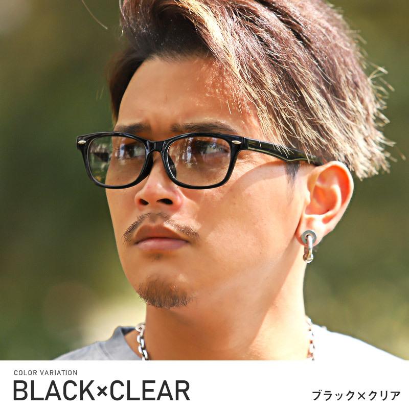 サングラス メンズ レディース 小物アイウェア UVカット 伊達眼鏡 スクエア グラサン ビター系｜lux-style｜02