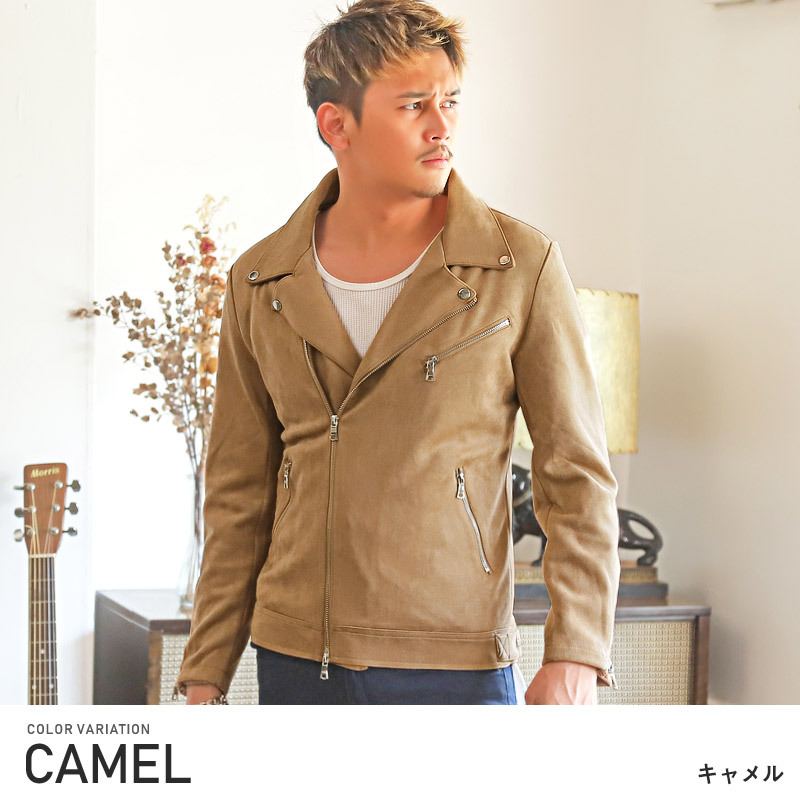 送料無料 ライダースジャケット メンズ アウター 韓国 韓国系 秋 ブルゾン フェイクスウェード ダブル 0992 Luxstyle 通販 Yahoo ショッピング