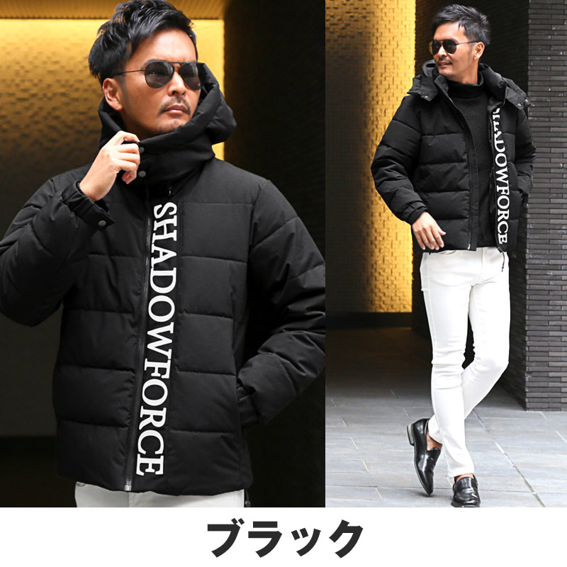 中綿ジャケット メンズ ブルゾン フード ロゴ ライン 秋冬 ジャケット