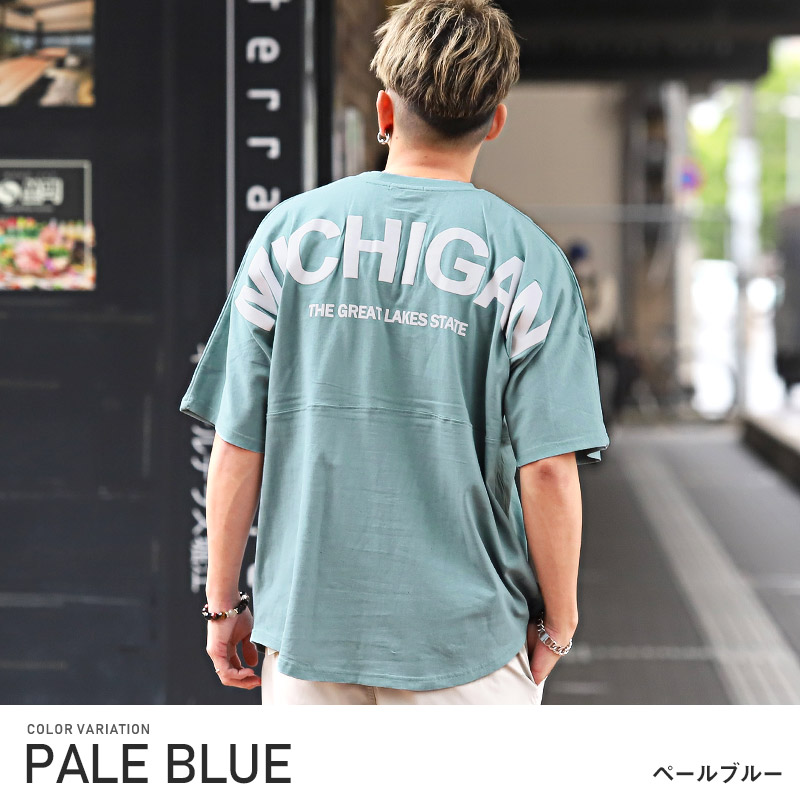 Tシャツ メンズ 半袖 ビッグシルエット 発泡プリント バックロゴ